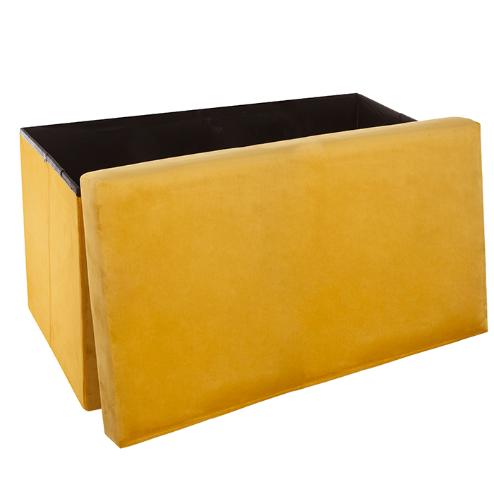Pufe Duplo Mostarda Em Veludo Lysandre  