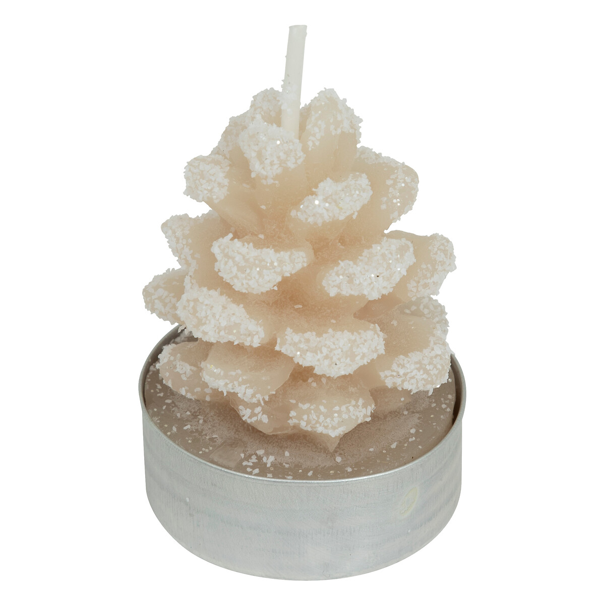 Conjunto de 4 velas pinha em bege