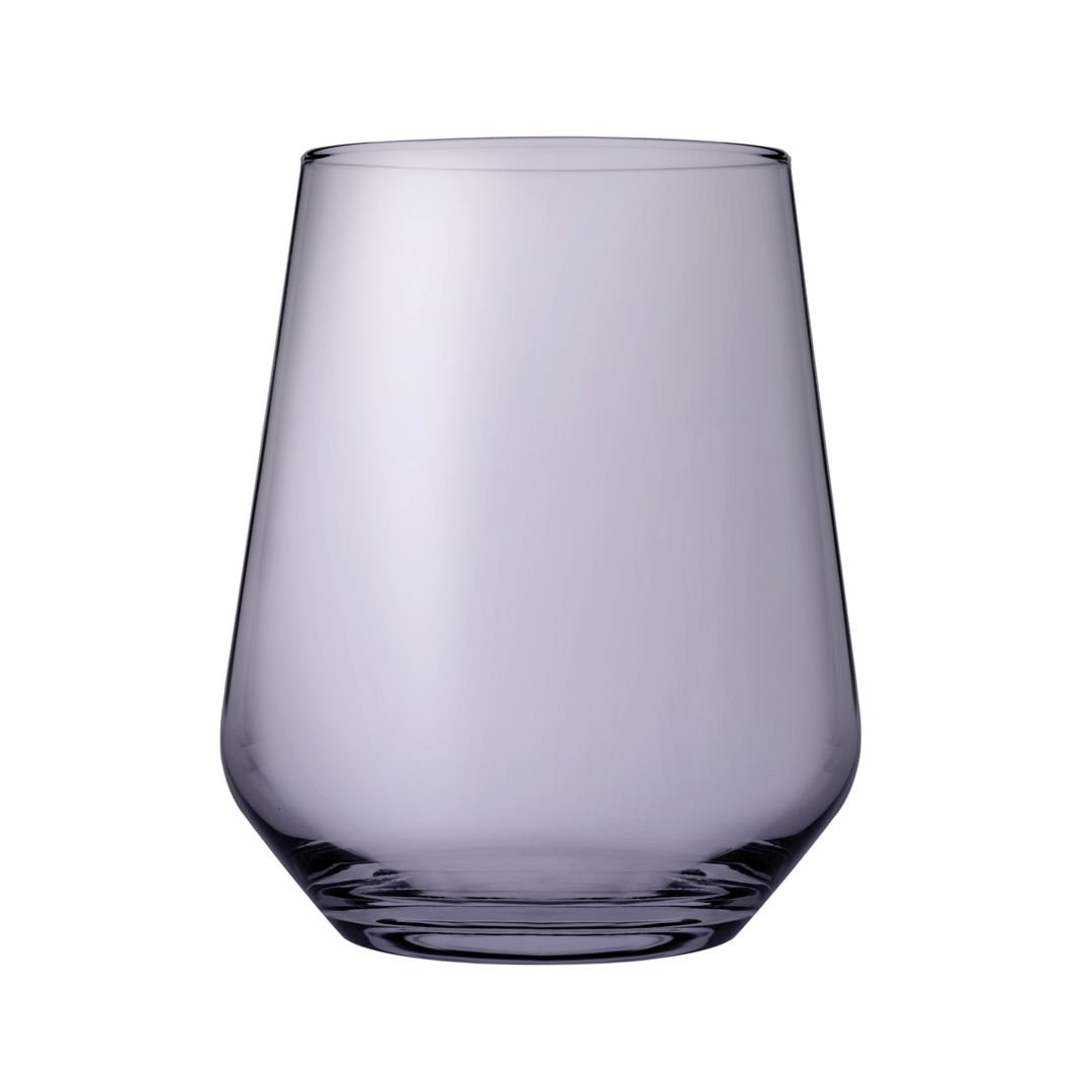 Copo de vidro sem p&eacute; roxo