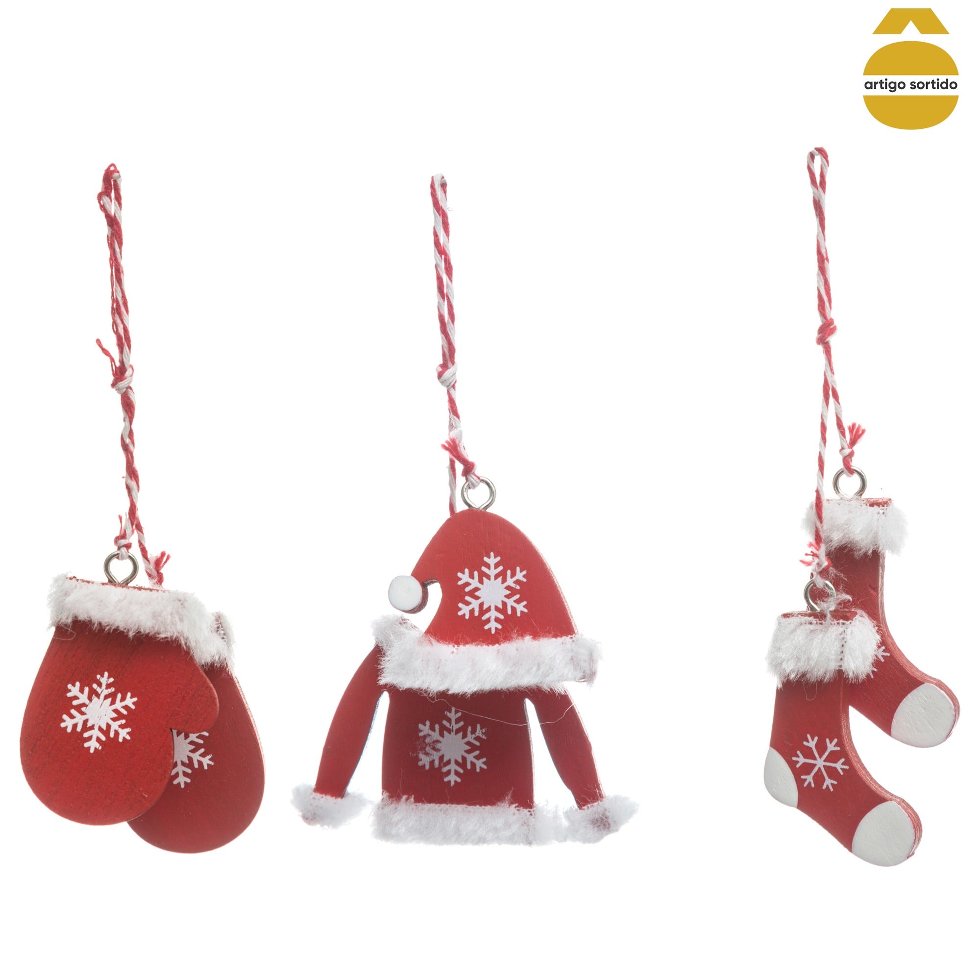 Conjunto 3 Pendurantes em Madeira