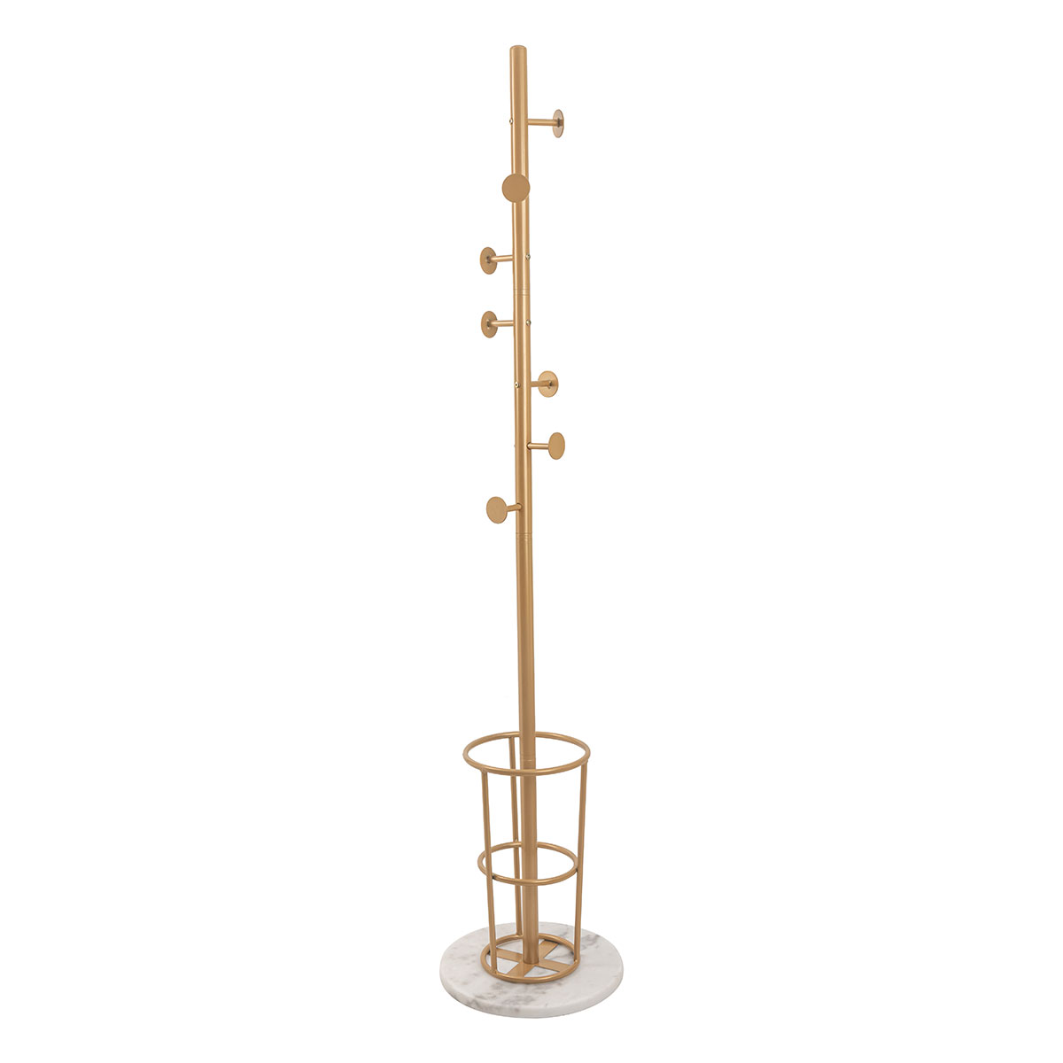 Cabide com 7 ganchos dourado em metal