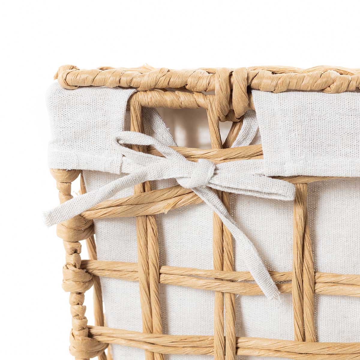 Cesto de roupa wc natural e linho 56cm