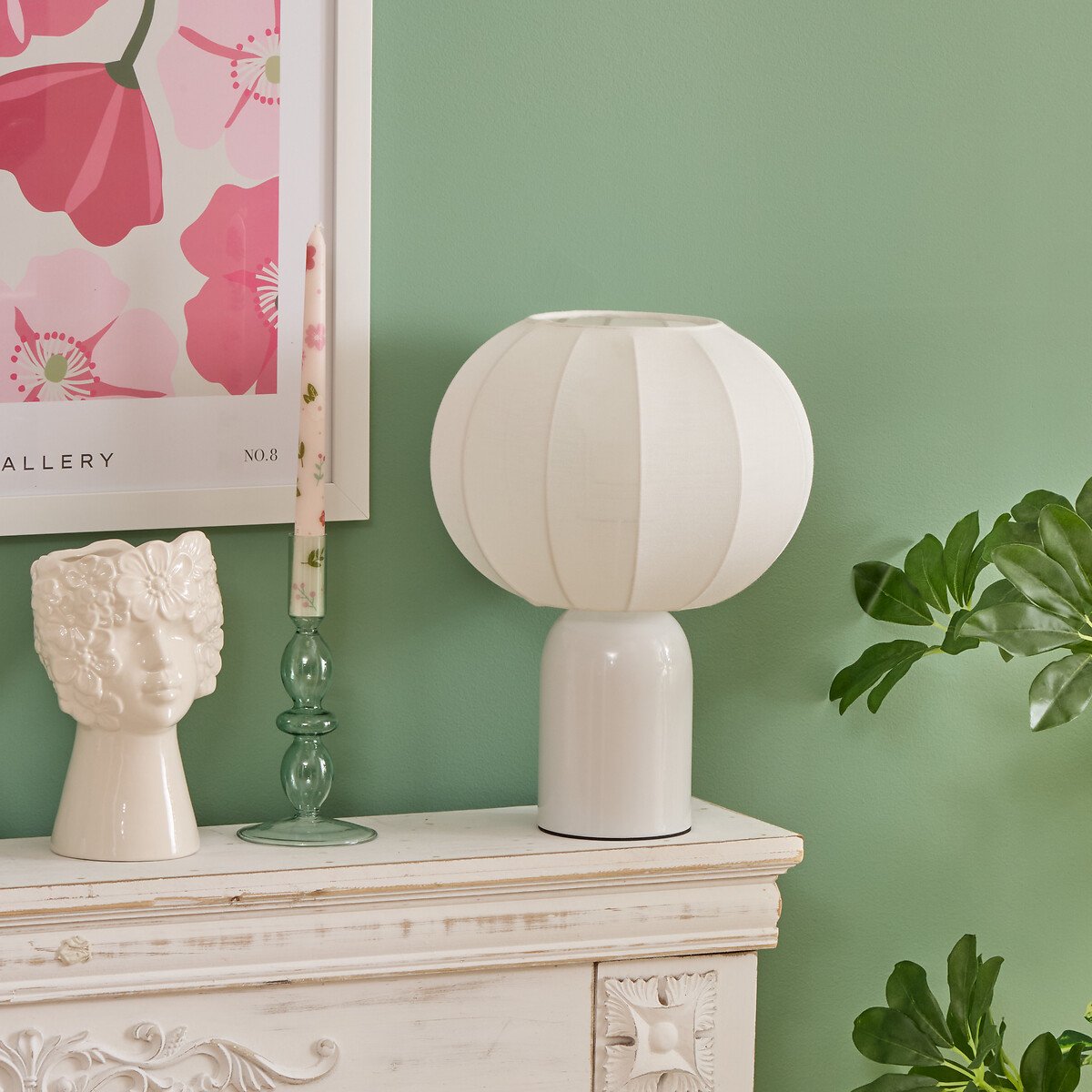 Jarra figura mulher FLEUR DE ROSE branco 21cm