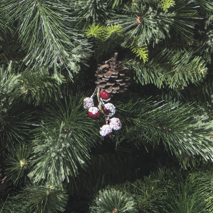 Árvore de natal WYOMING  verde com pinhas e azevinhos 150cm