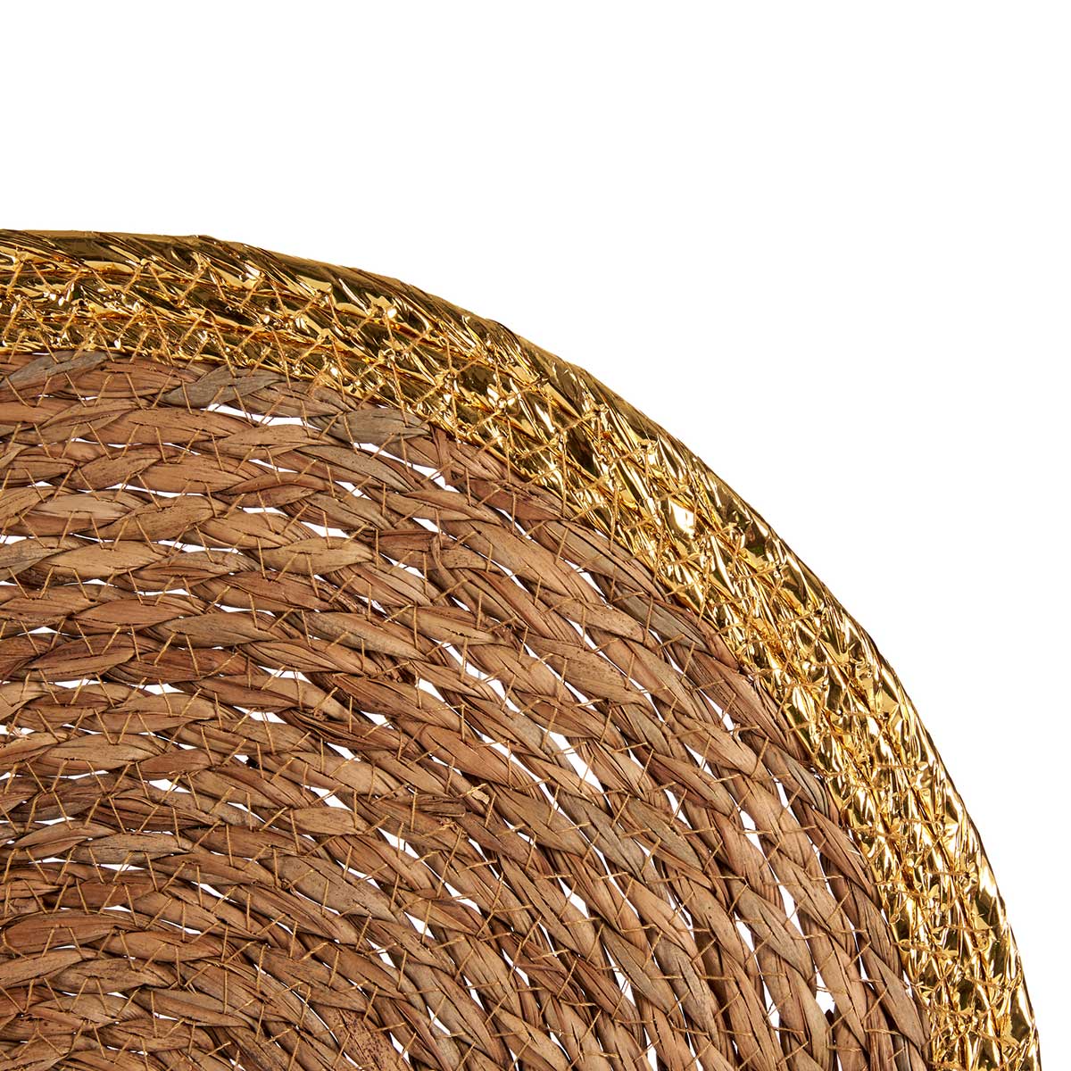 Individual de mesa natural e dourado 38cm