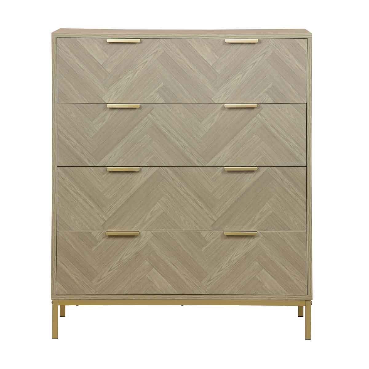 Cómoda CHEVRON bege com 4 gavetas