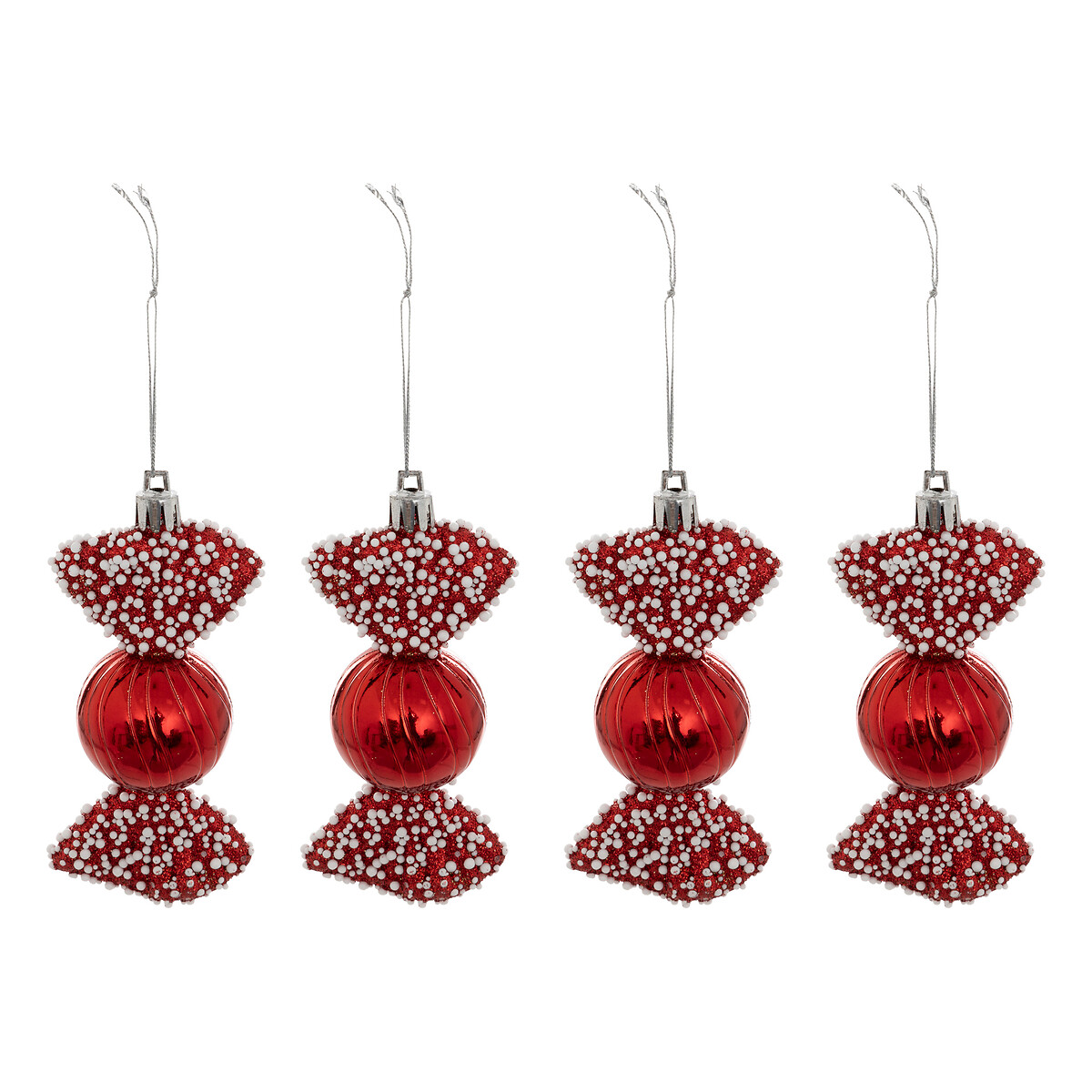 Conjunto de 4 pendurantes rebu&ccedil;ado 10cm