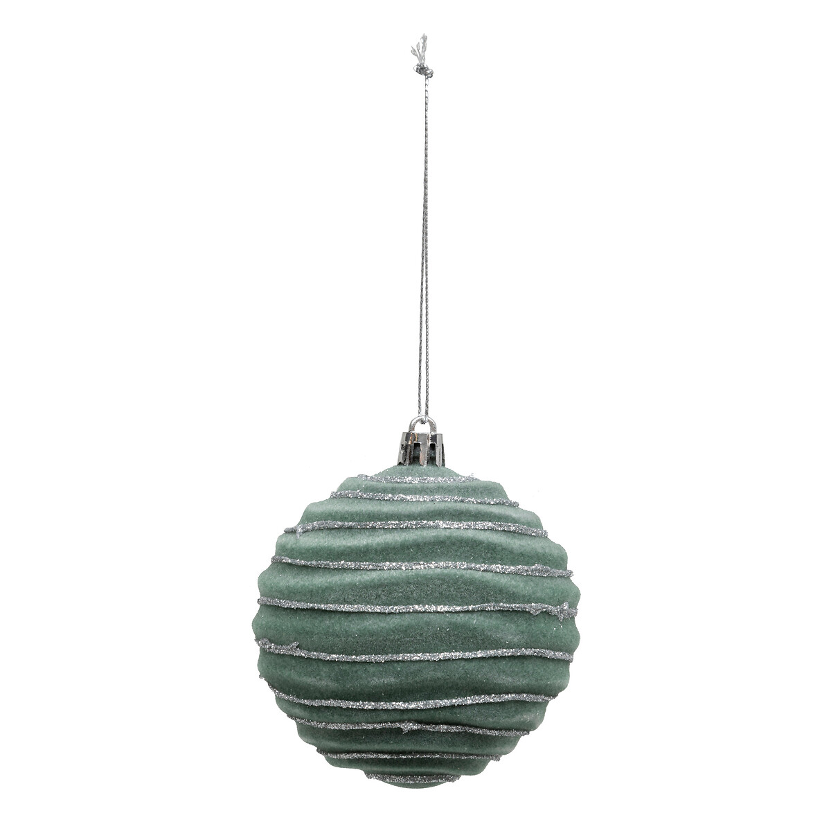 Conjunto de 9 bolas branco e verde 8cm