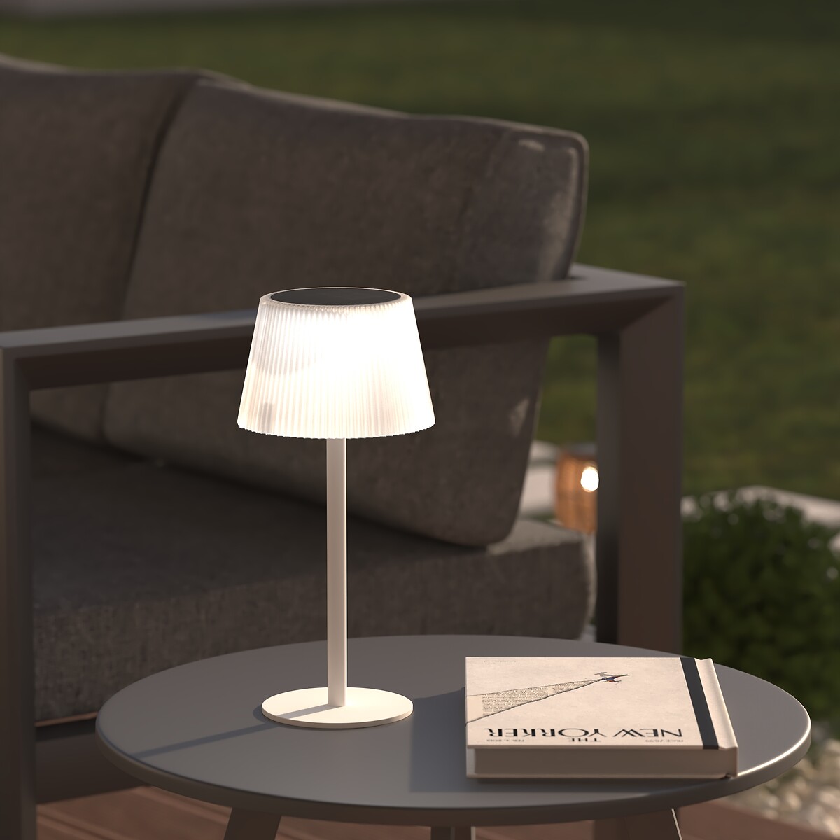 Candeeiro Solar USB Katy Branco