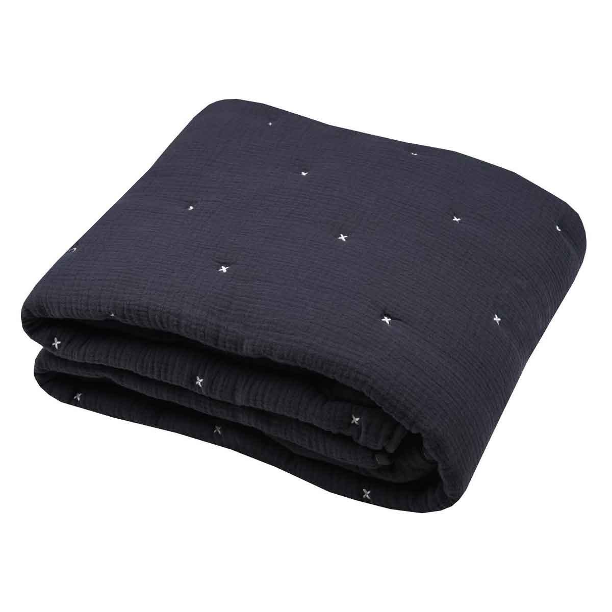 Edred&atilde;o fundo de cama azul escuro 130x160cm