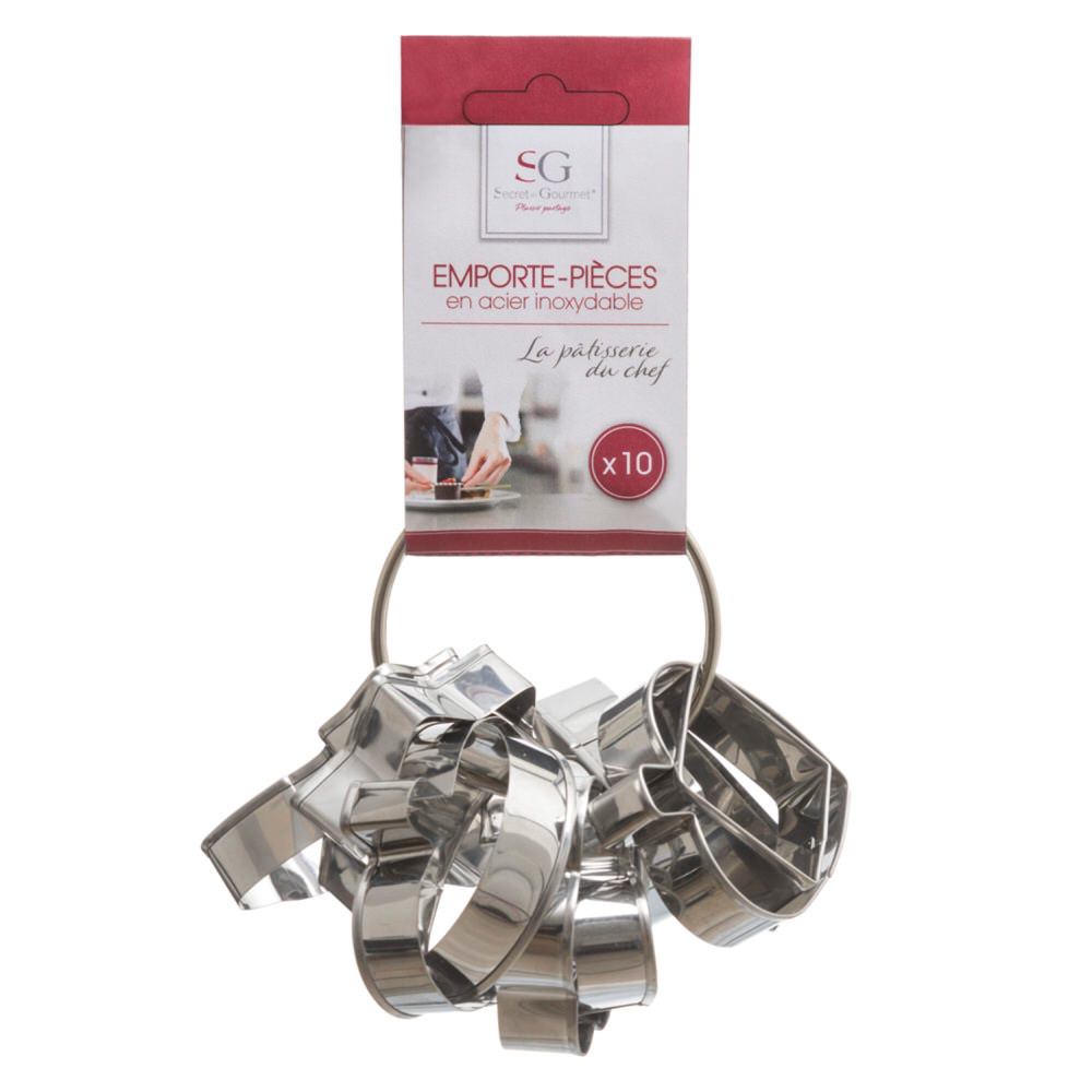 Conjunto de 10 cortadores para bolachas