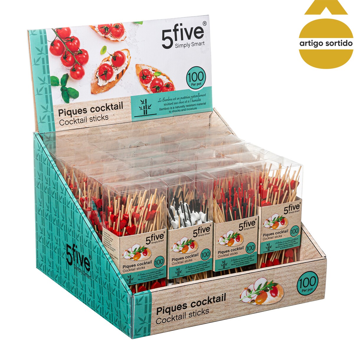 Conjunto de 100 palitos para cocktail