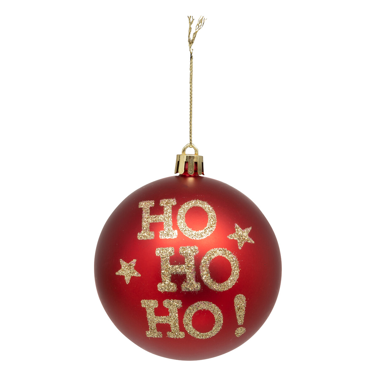 Bola HOHOHO vermelha e dourada 8cm