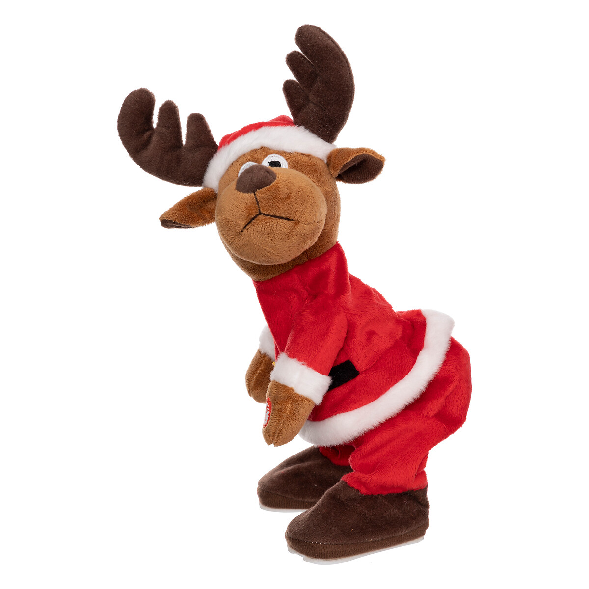 Figura rena dançarina com música e movimento 28cm,  Figura rena dançarina com música e movimento 28cm