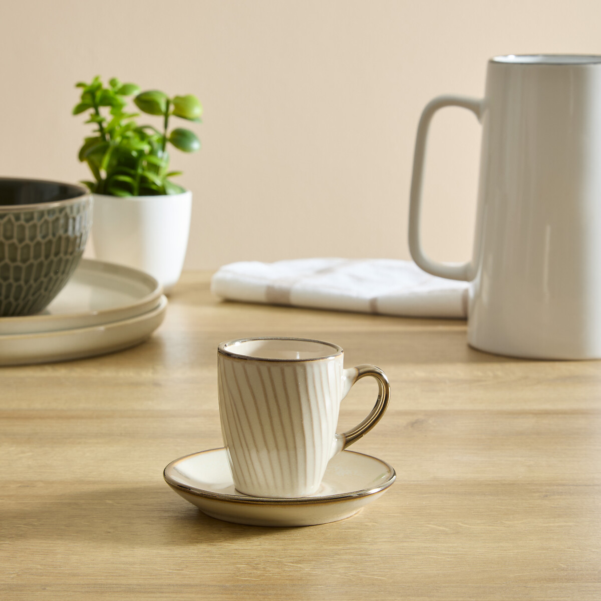 Conjunto de 2 ch&aacute;venas de caf&eacute; ELLA branca 9cl