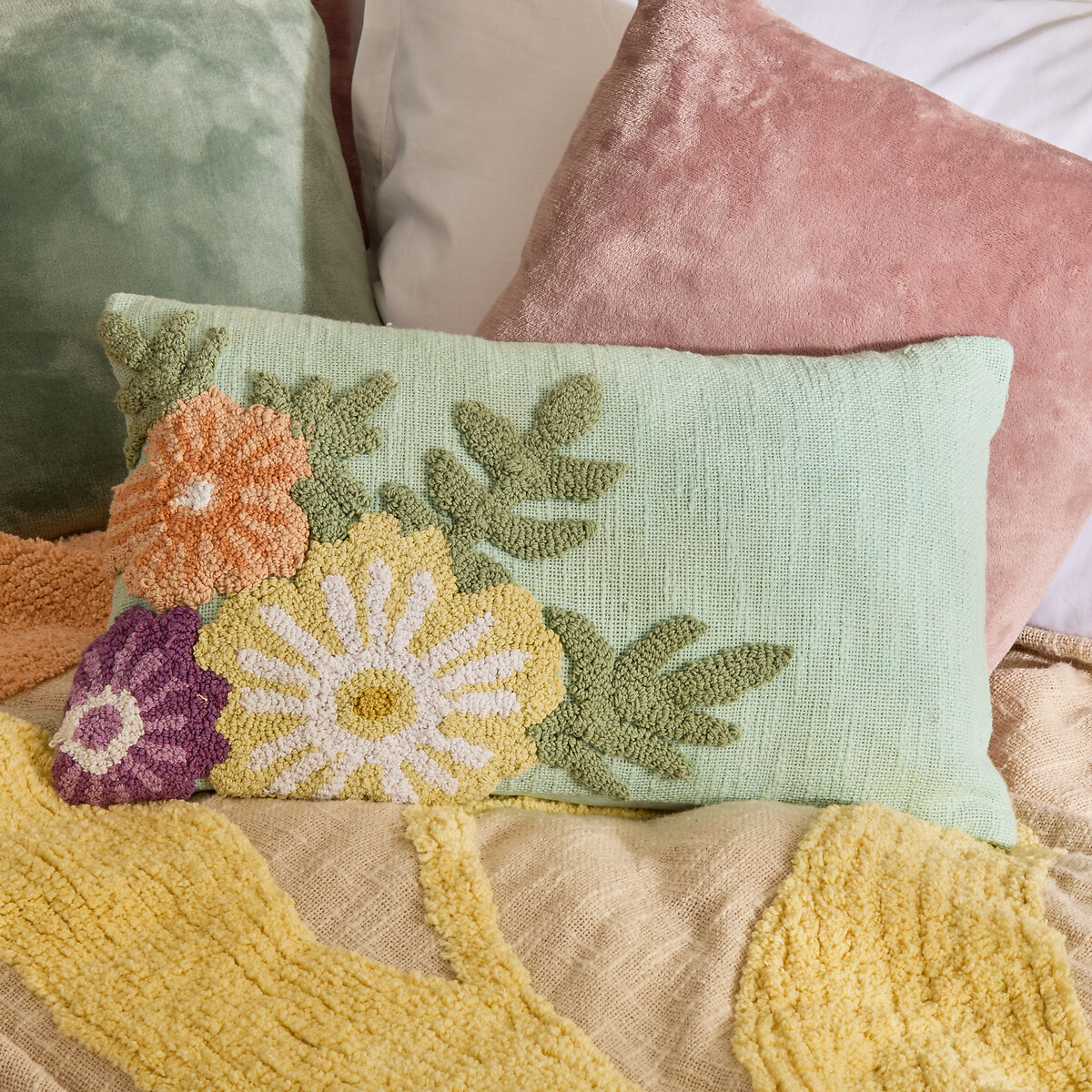 Almofada FLEURS SAUVAGES verde 30x40cm