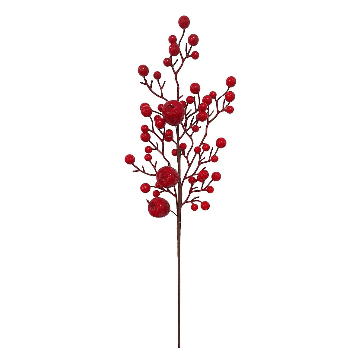 Haste bagas com ma&ccedil;&atilde;s vermelhas 65cm