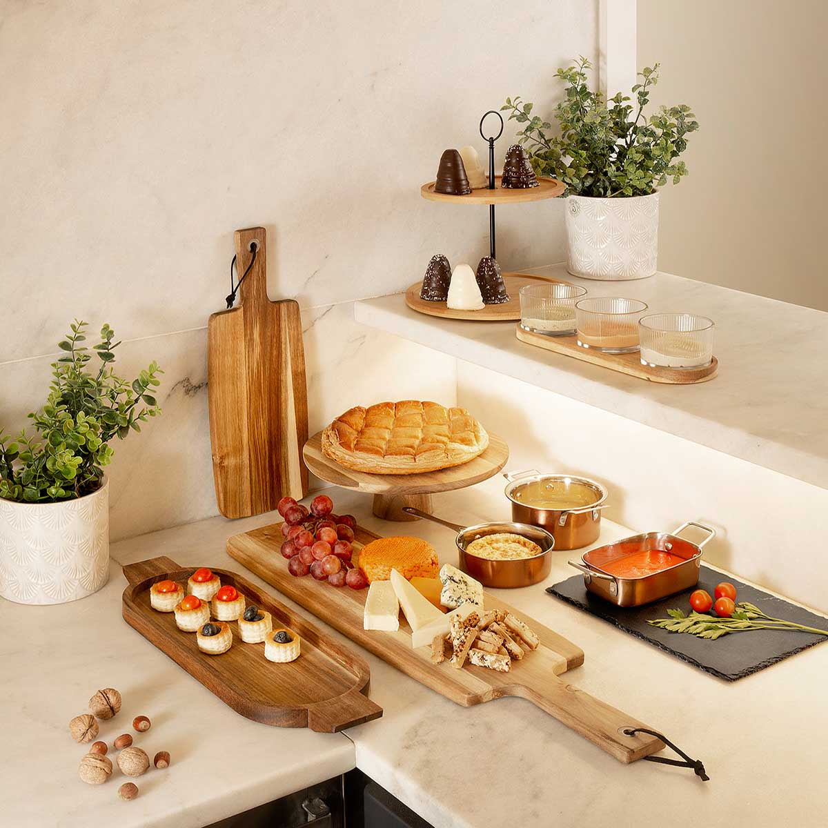 Tábua de apresentação em madeira acácia 40cm