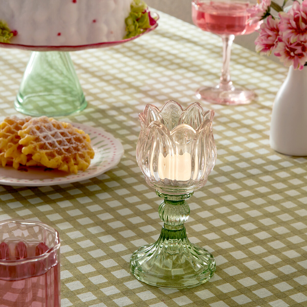 Casti&ccedil;al FLEUR DE ROSE em vidro 15cm