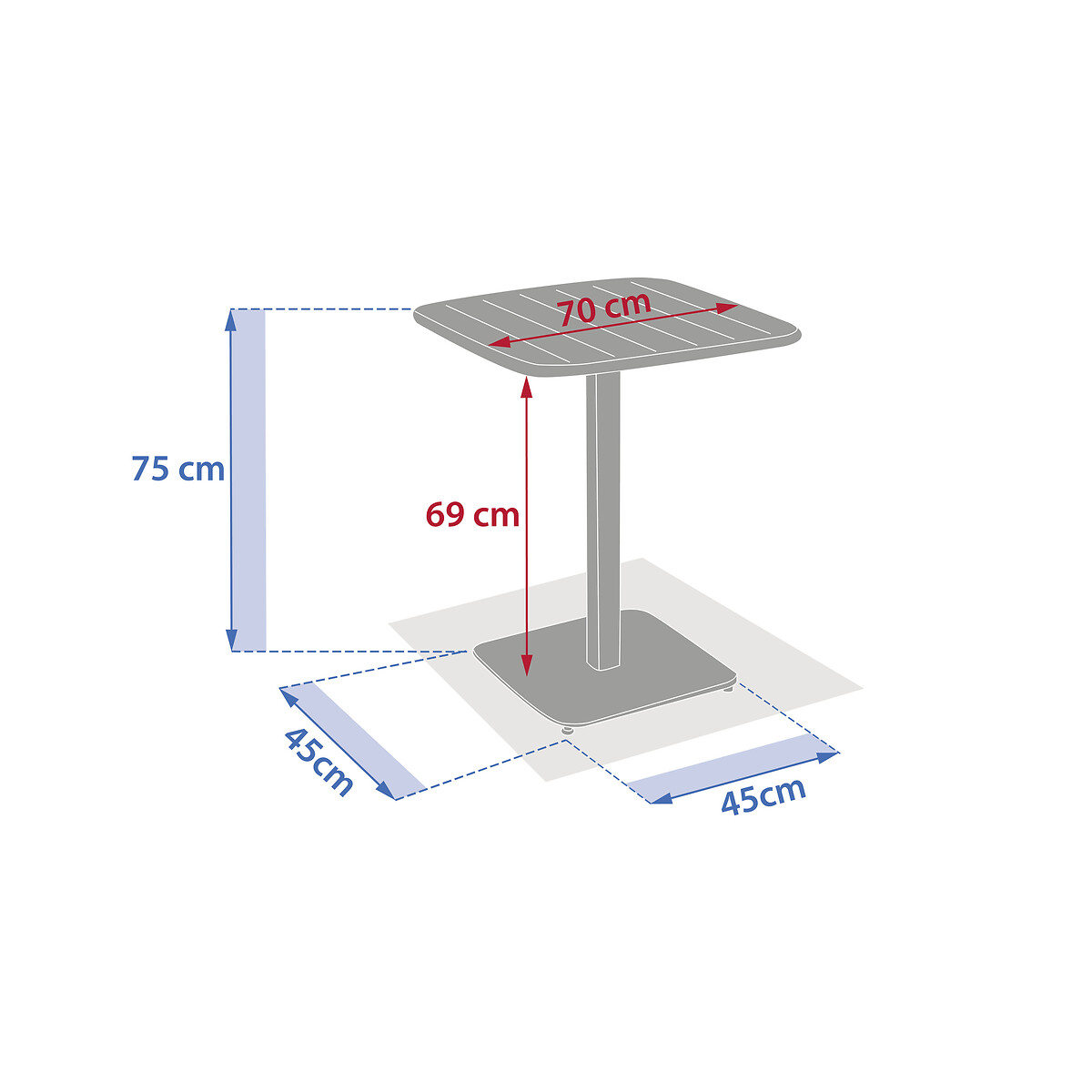 Mesa quadrada ALEGORIA caf&eacute; em a&ccedil;o
