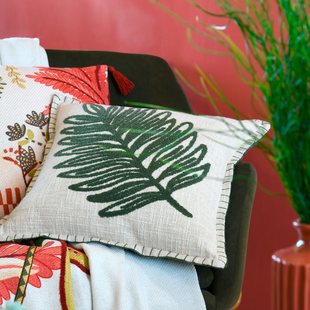 Almofada MAOTA cru em algod&atilde;o 45x45cm