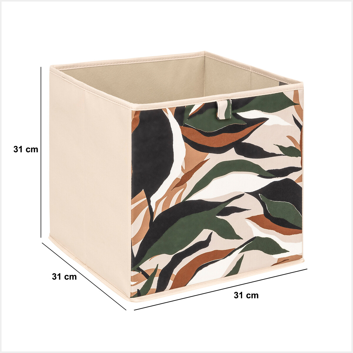 Caixa de arruma&ccedil;&atilde;o LAURIA bege 31x31cm
