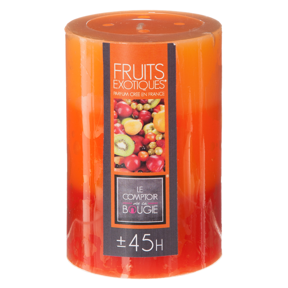 Vela perfumada tricolor frutos exóticos básica,  Vela perfumada tricolor frutos exóticos básica