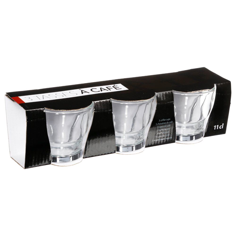 Conjunto de 3 ch&aacute;venas de vidro c/ pega