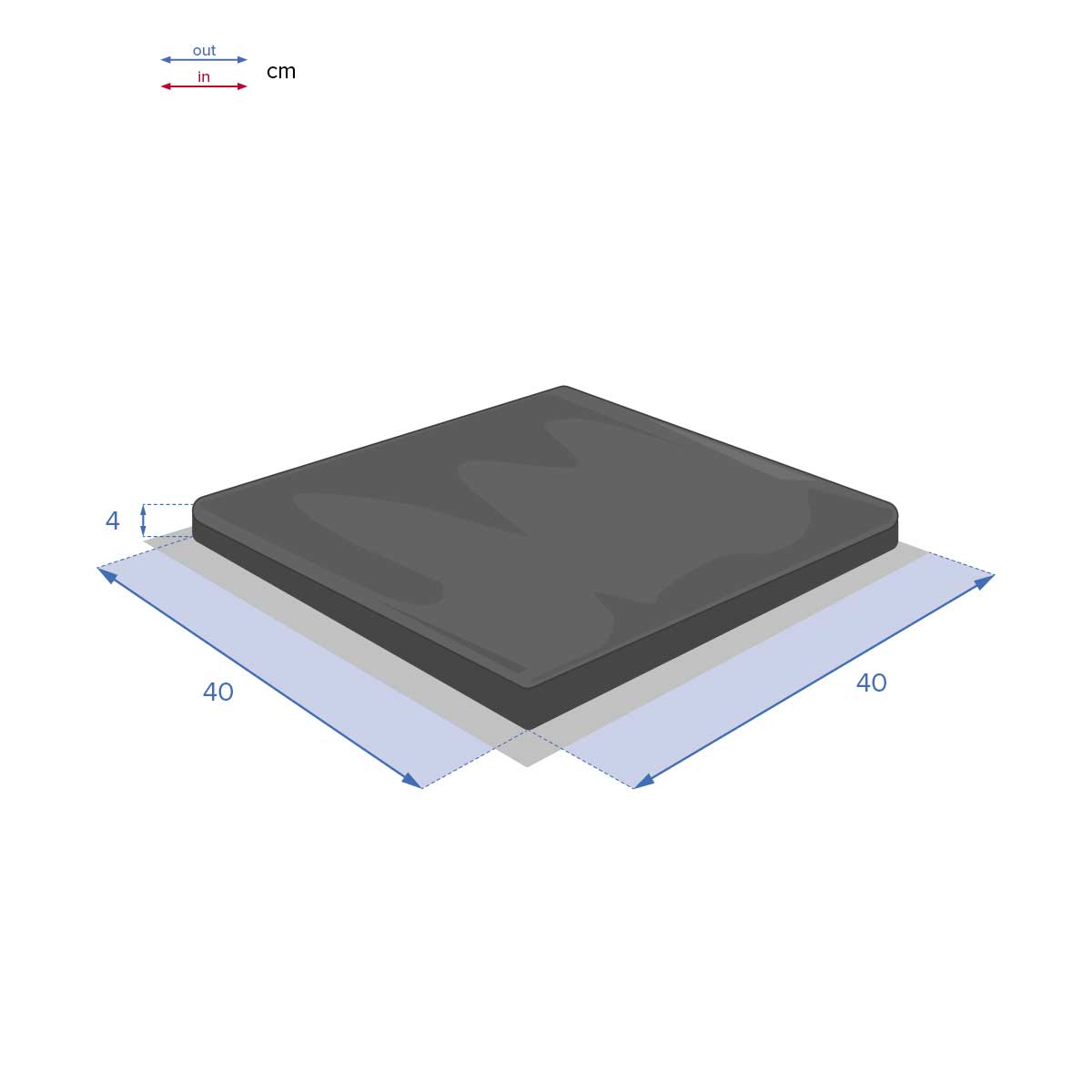 Coxim para cadeira exterior KORAI cinza ardósia,  Coxim para cadeira exterior KORAI cinza ardósia