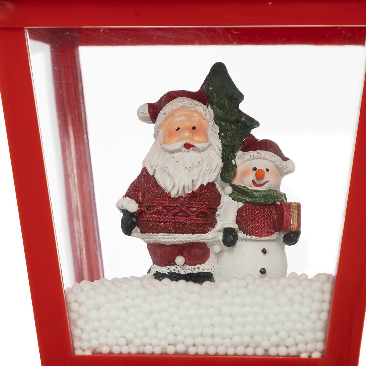 Lanterna com neve e pai natal led
