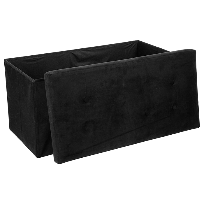 Pufe duplo LYSANDRE preto com arrumação,  Pufe duplo LYSANDRE preto com arrumação