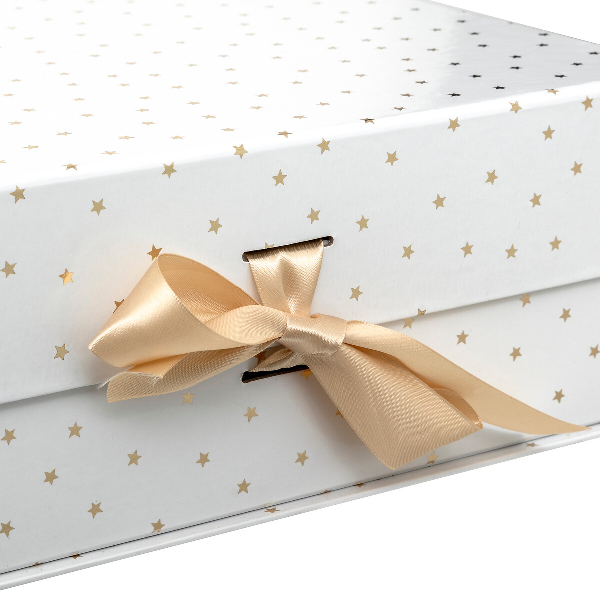 Caixa presente branca e dourado 13cm