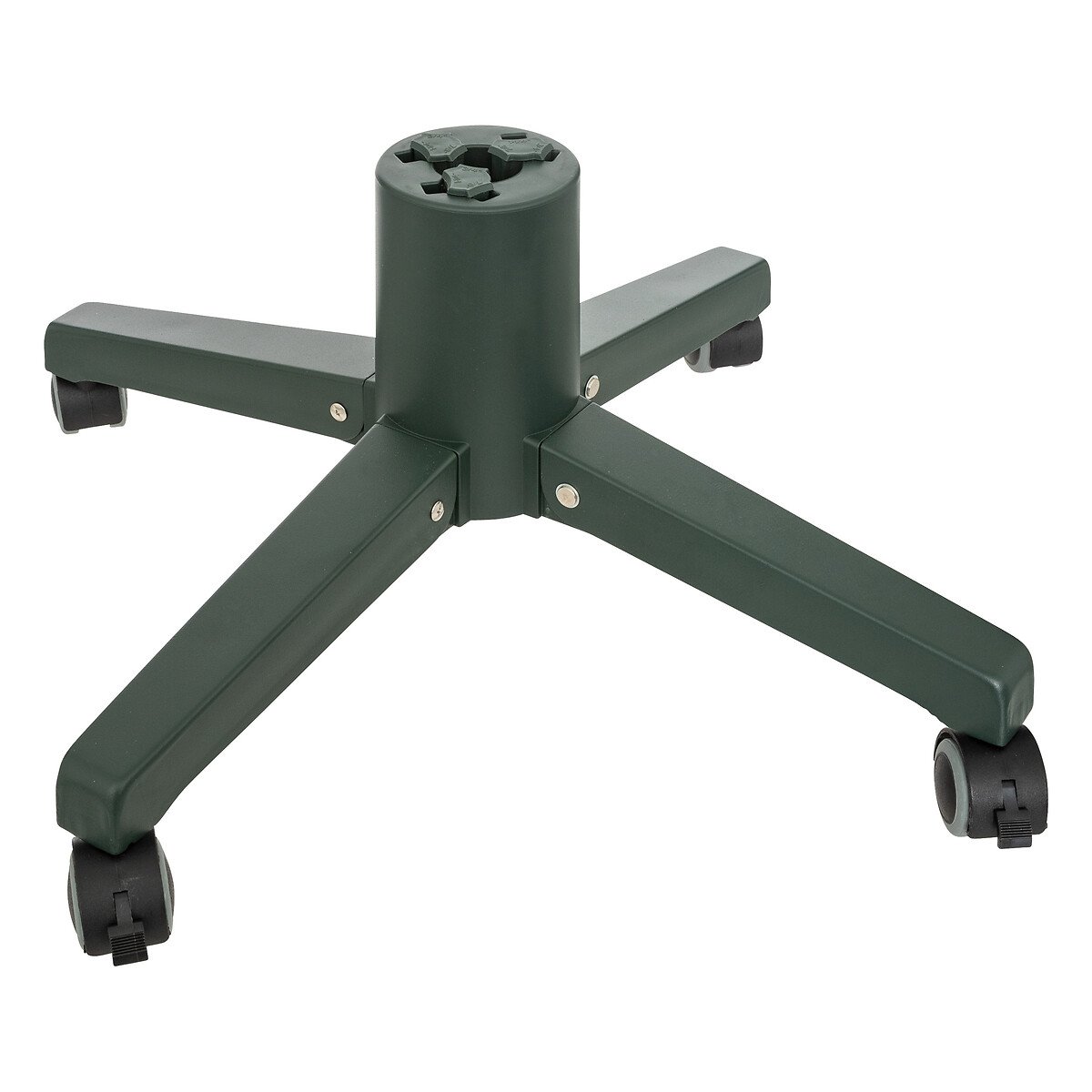 Pé em metal com rodas para árvore de natal