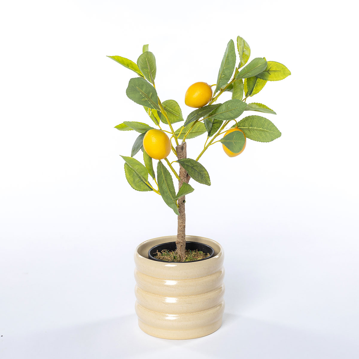 Vaso de cer&acirc;mica ondulado bege 12cm