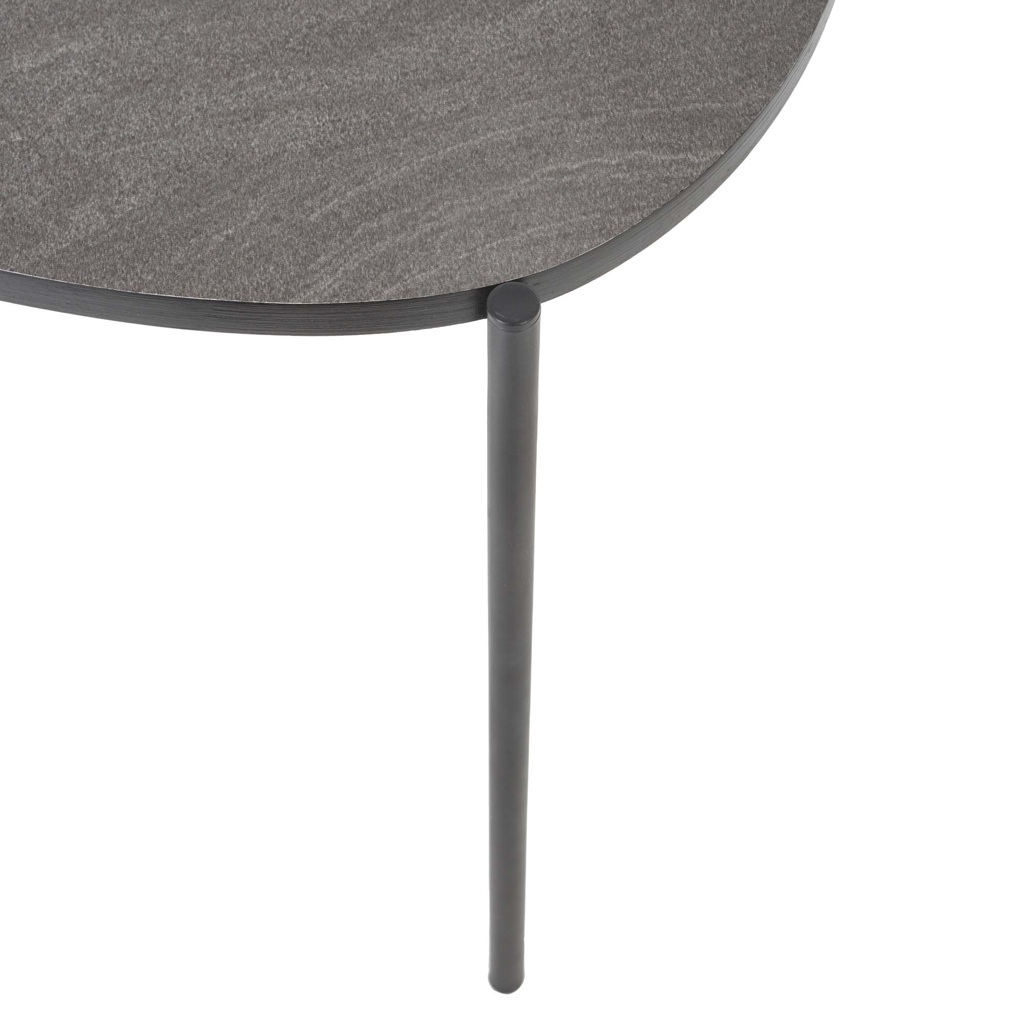 Mesa De Apoio Cinza Escuro Em Metal Stone 