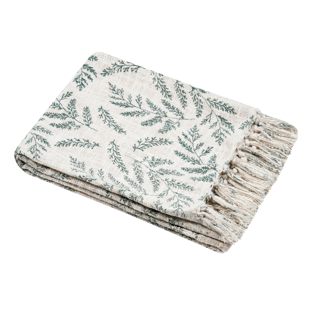 Manta ANTILLIA verde em algod&atilde;o 125x150cm