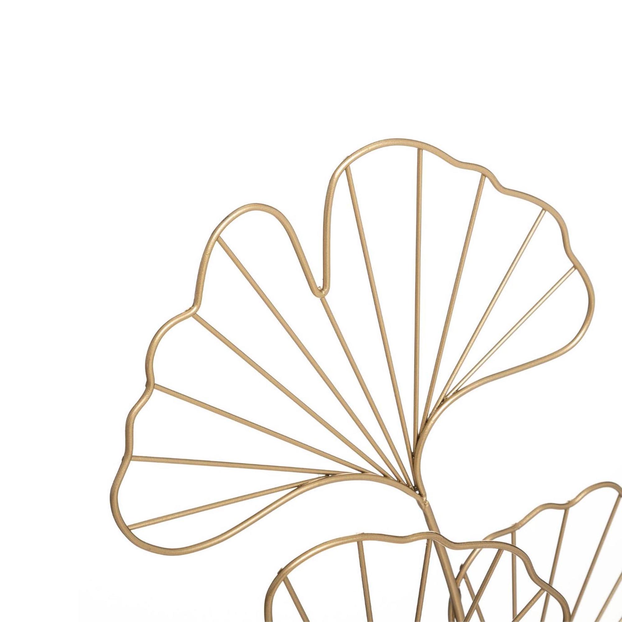 Estátua decorativa folha GINKO dourada