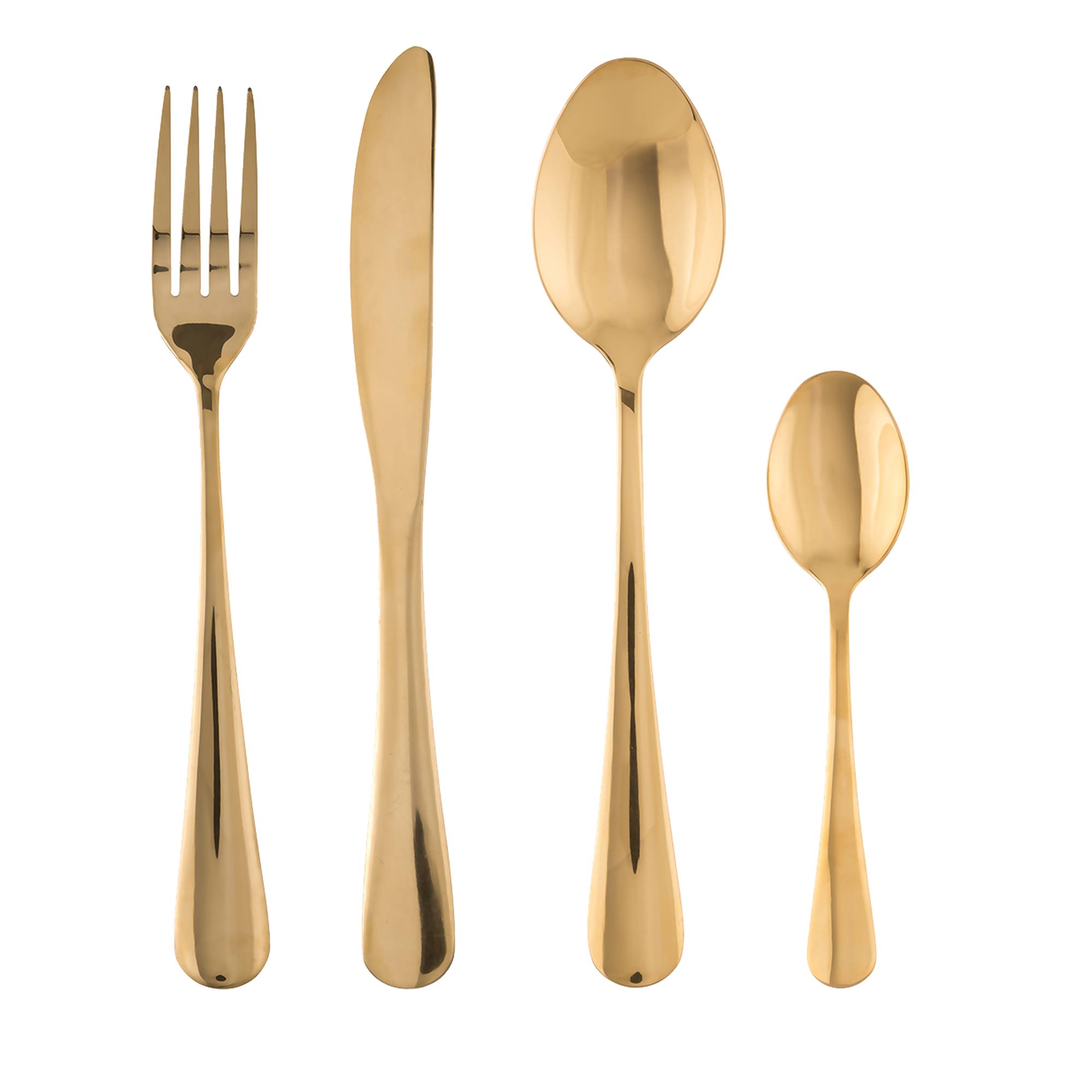 Conjunto de 16 talheres dourados,  Conjunto de 16 talheres dourados