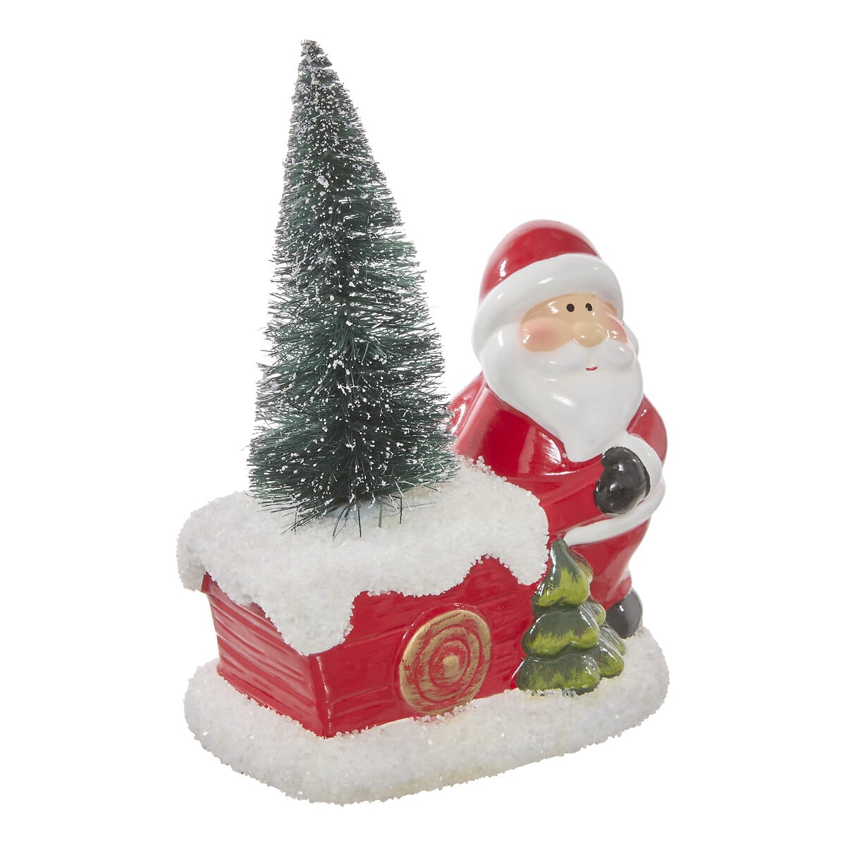 Figura decorativa de Pai Natal com &aacute;rvore