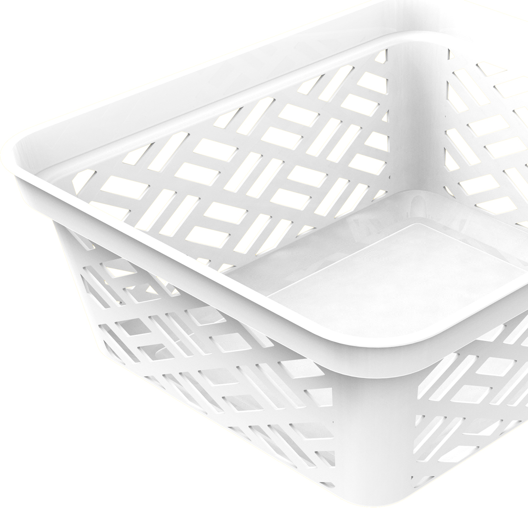 Cesto de arruma&ccedil;&atilde;o branco alto pequeno