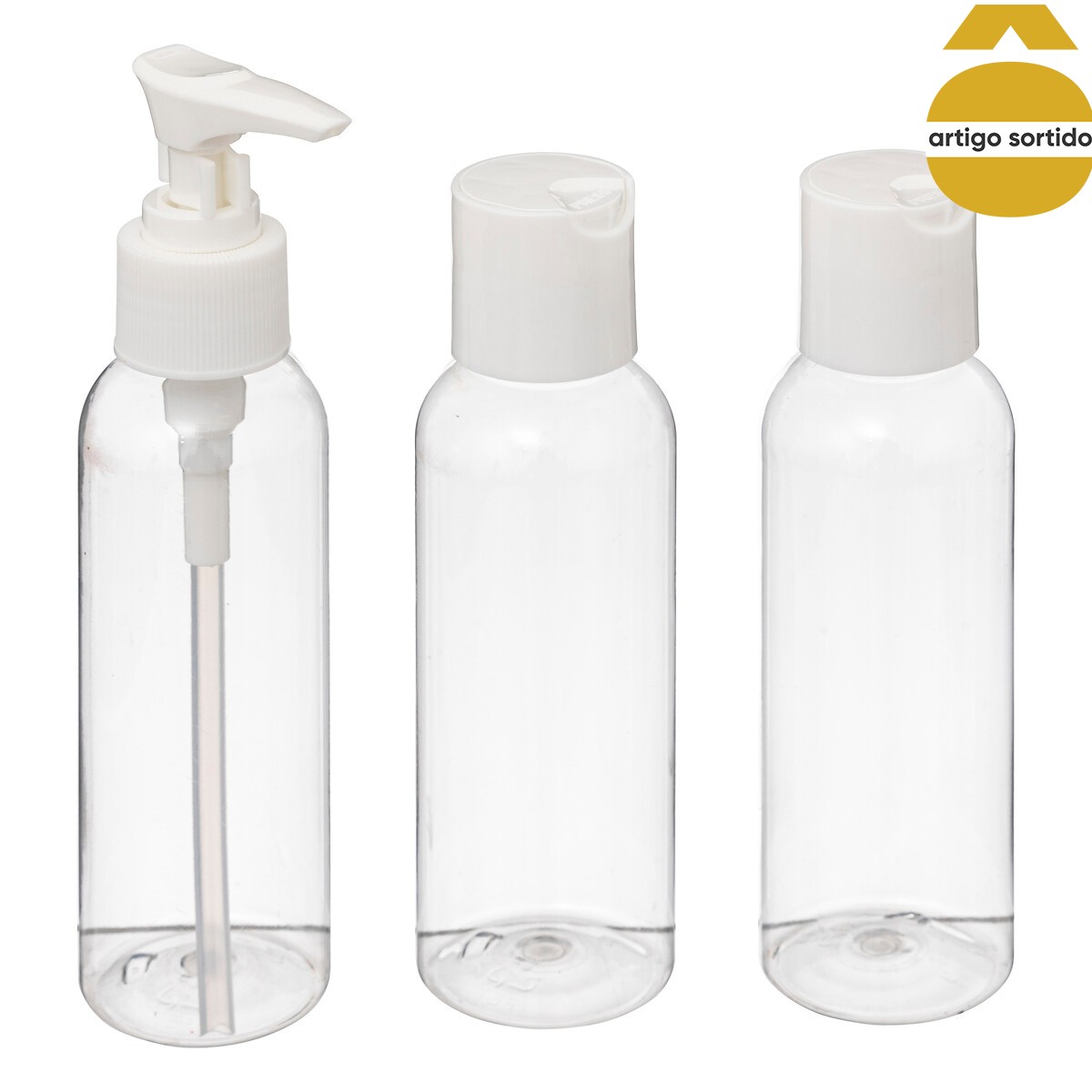 Conjunto de 3 frascos para viagem