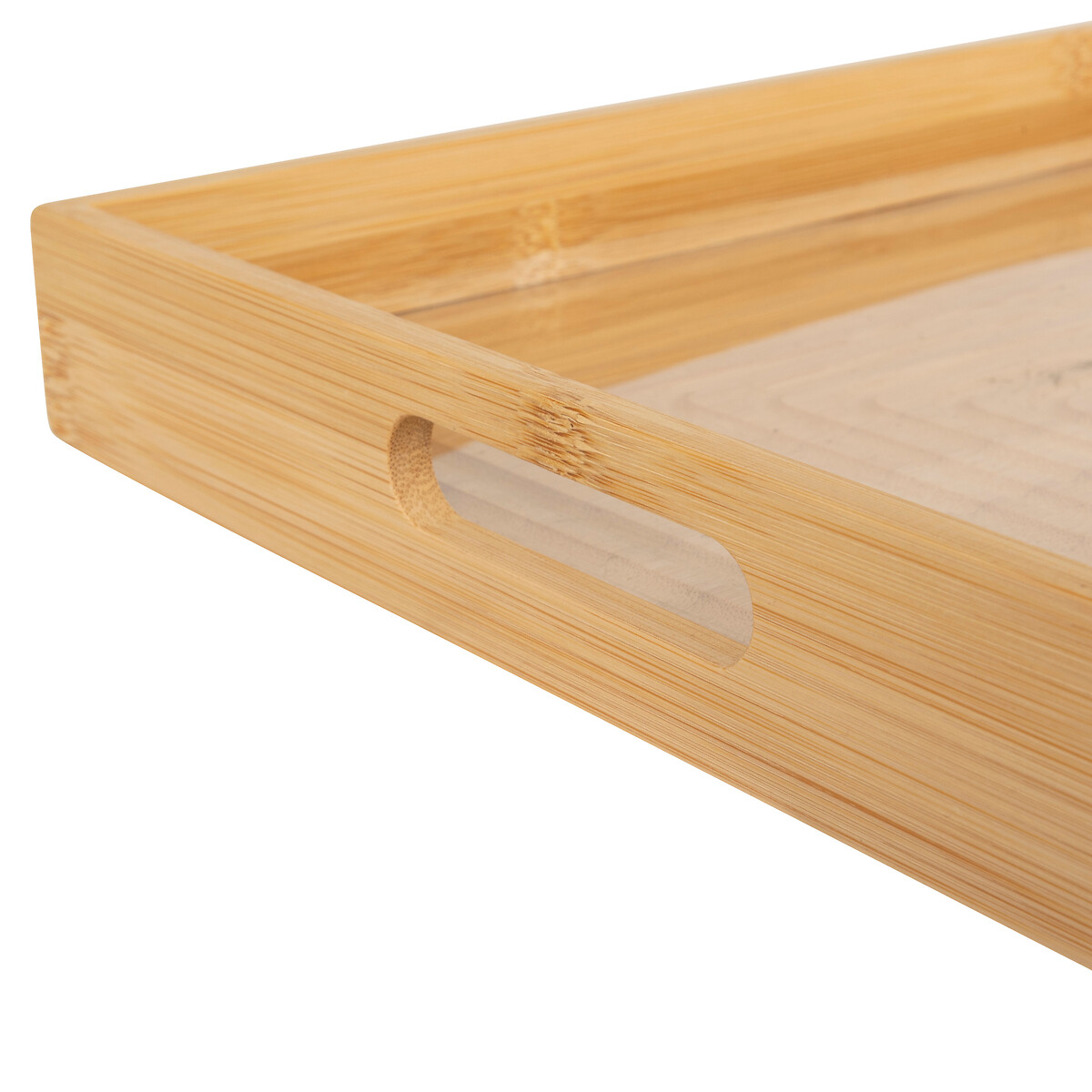 Tabuleiro retangular bege em bambu