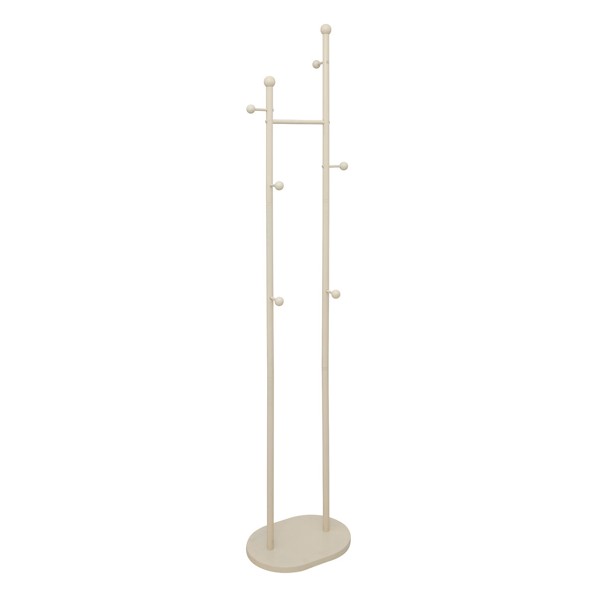Cabide com 6 ganchos bege em metal 187,5cm