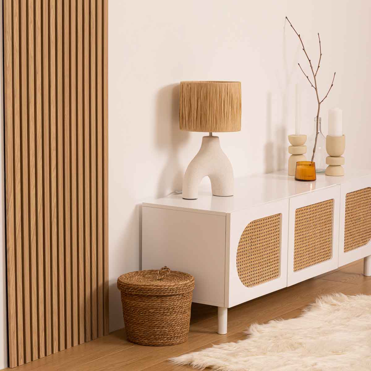 Conjunto de 2 painéis decorativos natural COLVA em mdf 240cm,  Conjunto de 2 painéis decorativos natural COLVA em mdf 240cm
