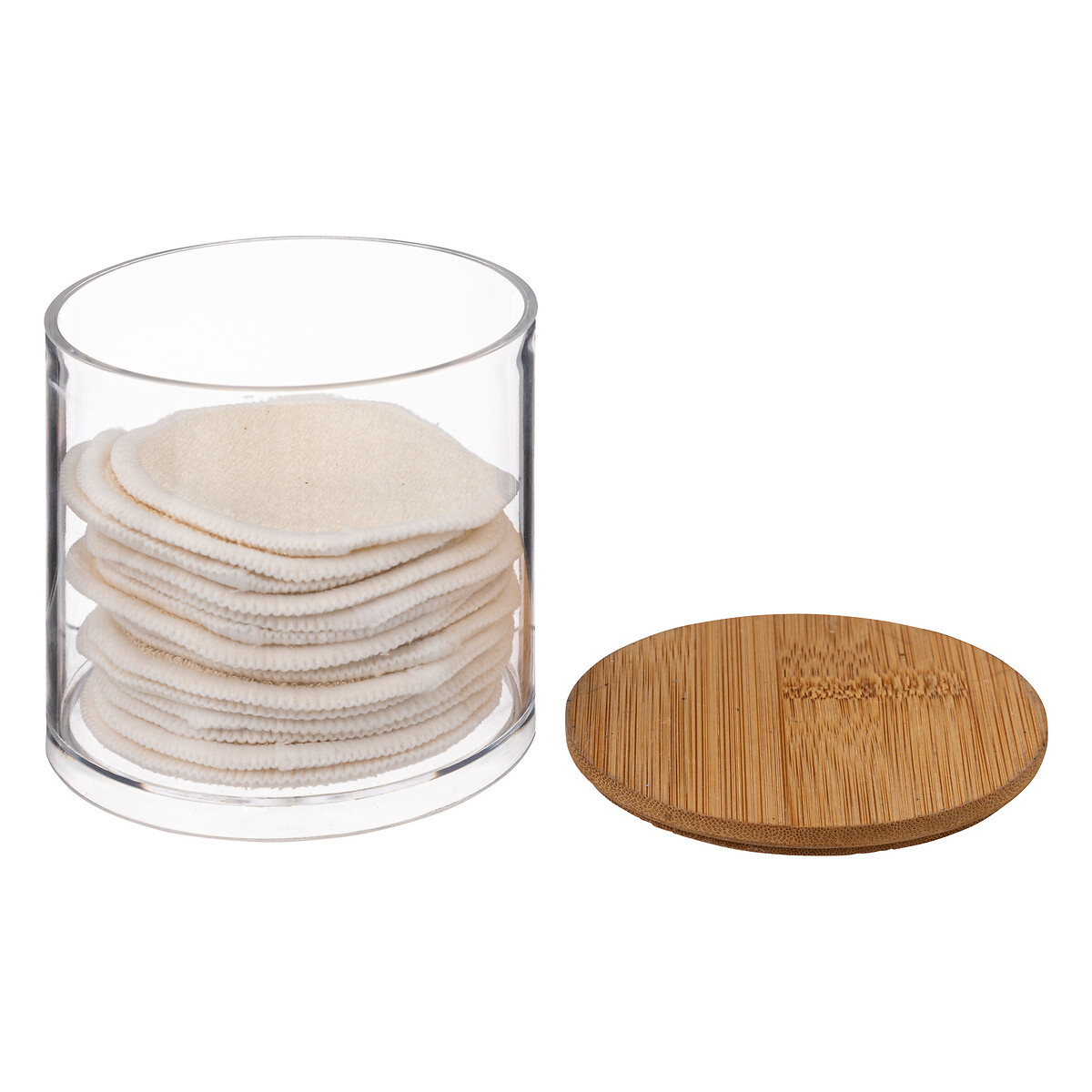 Caixa com discos reutiliz&aacute;veis em algod&atilde;o