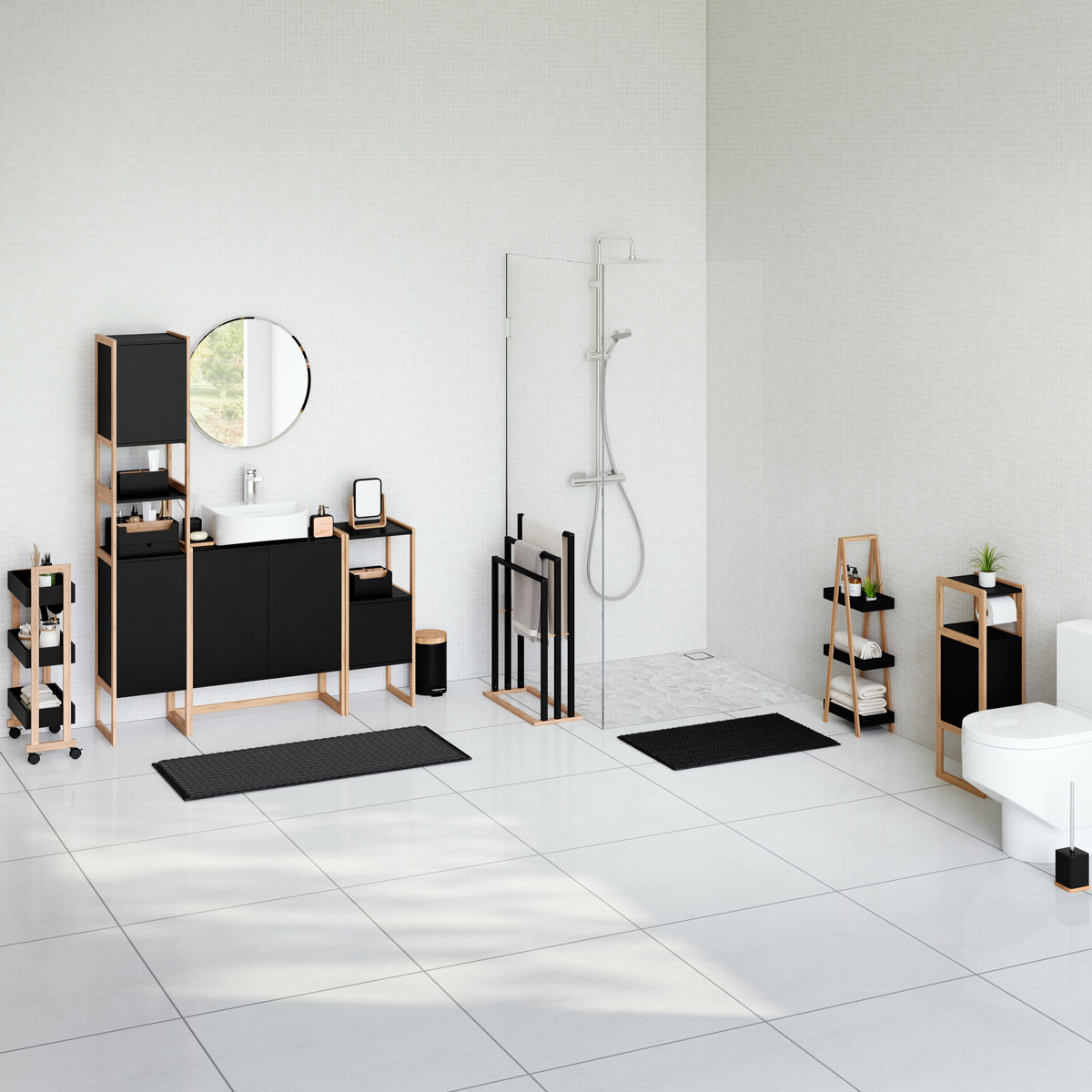 Secador para toalhas em bambu