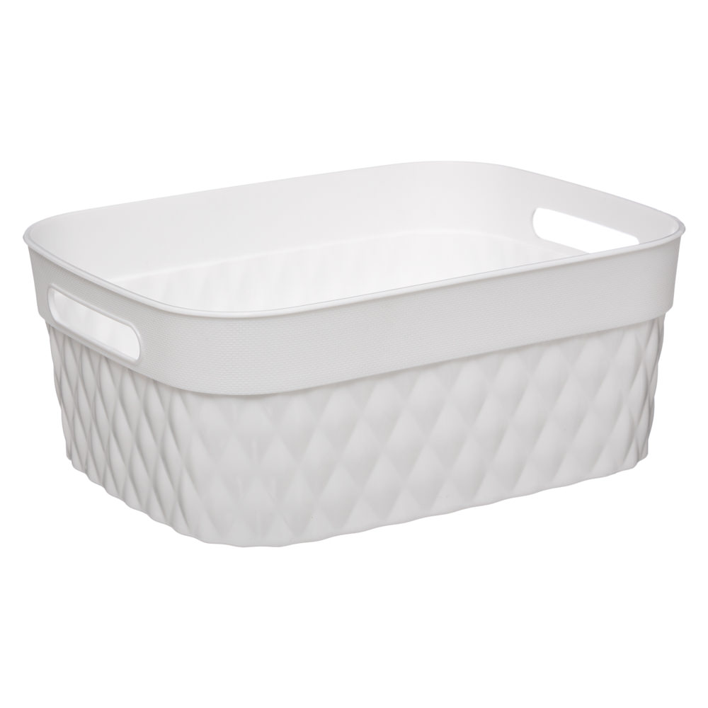 Cesto de arruma&ccedil;&atilde;o retangular branco