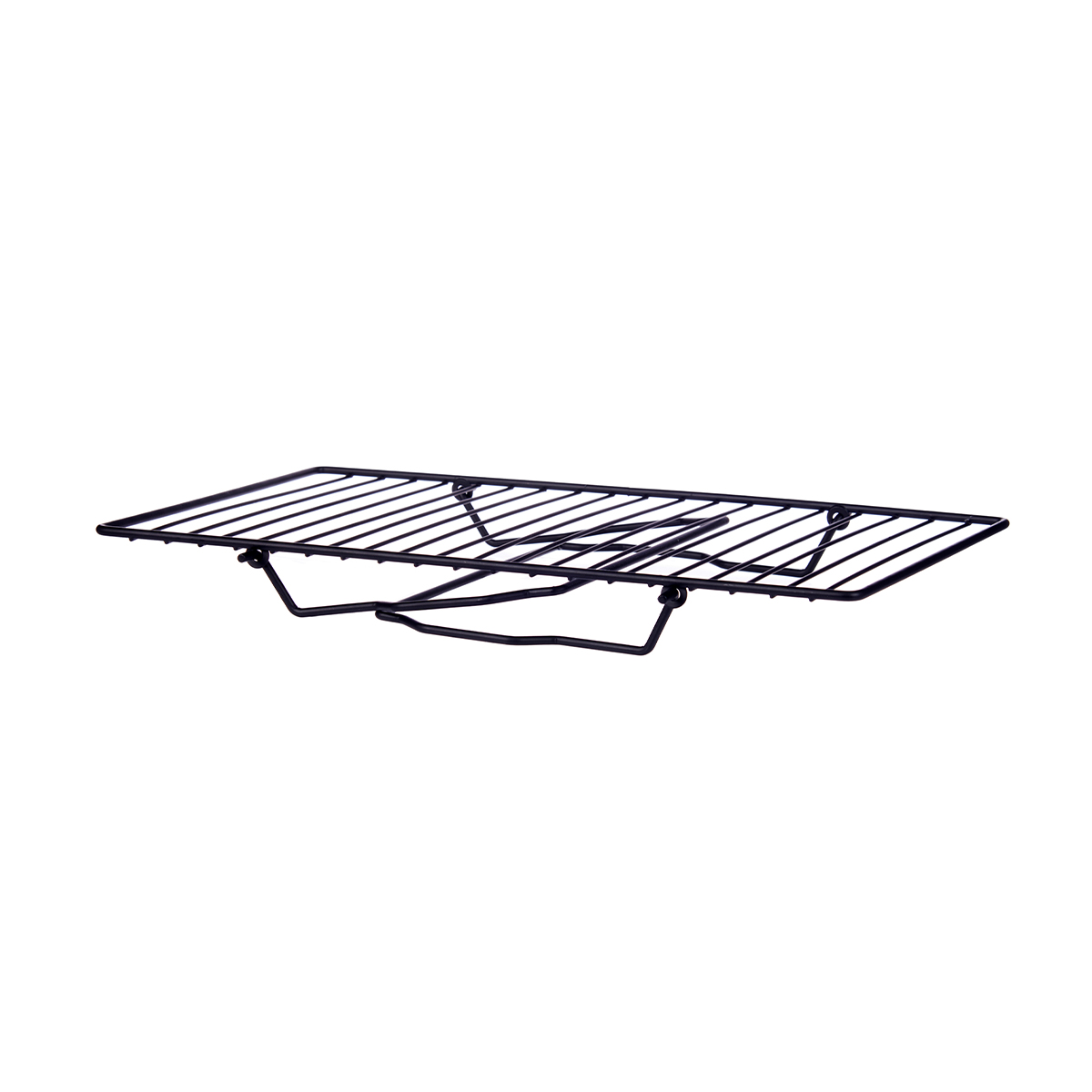 Estante dobr&aacute;vel preto em metal