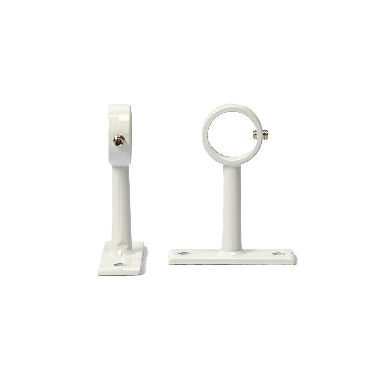 Conjunto de 2 suportes brancos para var&atilde;o