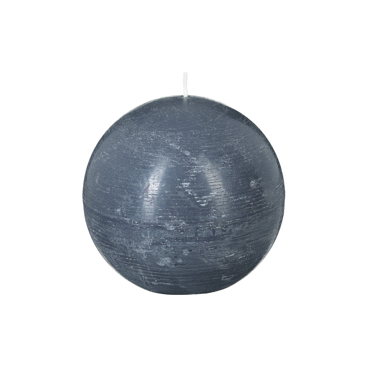 Vela bola r&uacute;stica cinza escuro 10cm